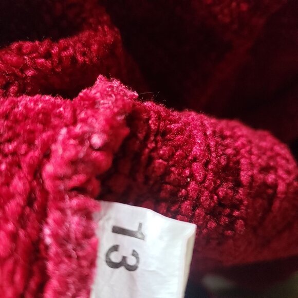 Vintage Womens Ribbed Knit Red Short Sleeve Mock Neck Retro Timeless‎ Y2K Soft - Picture 5 of 8